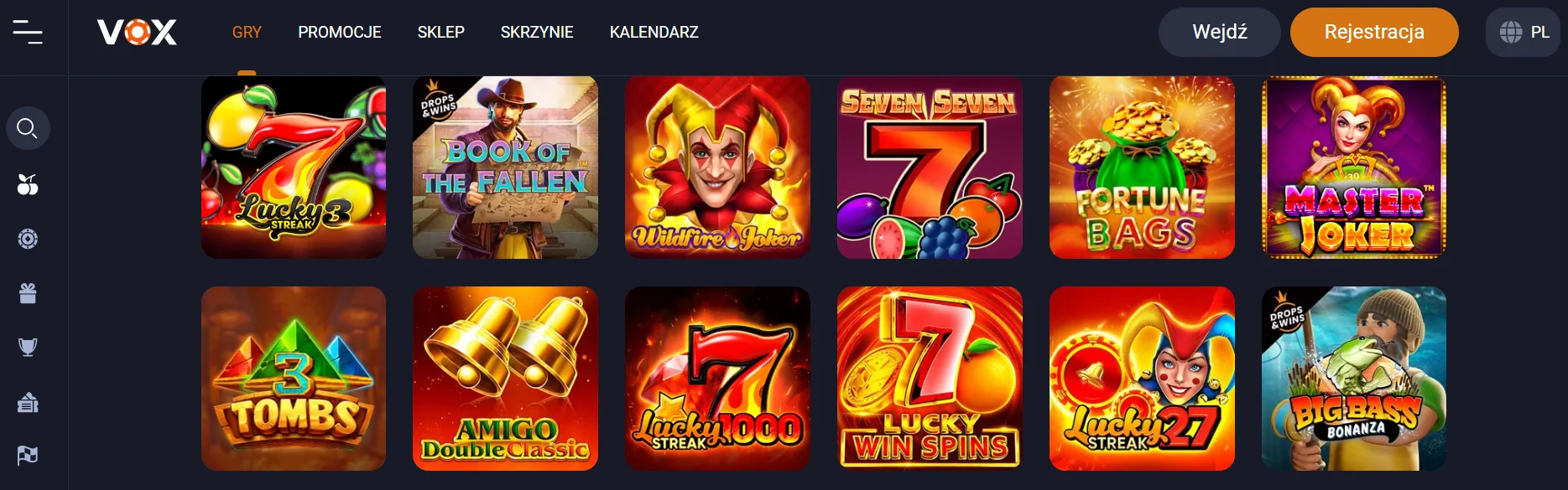 Vox Casino – strona główna