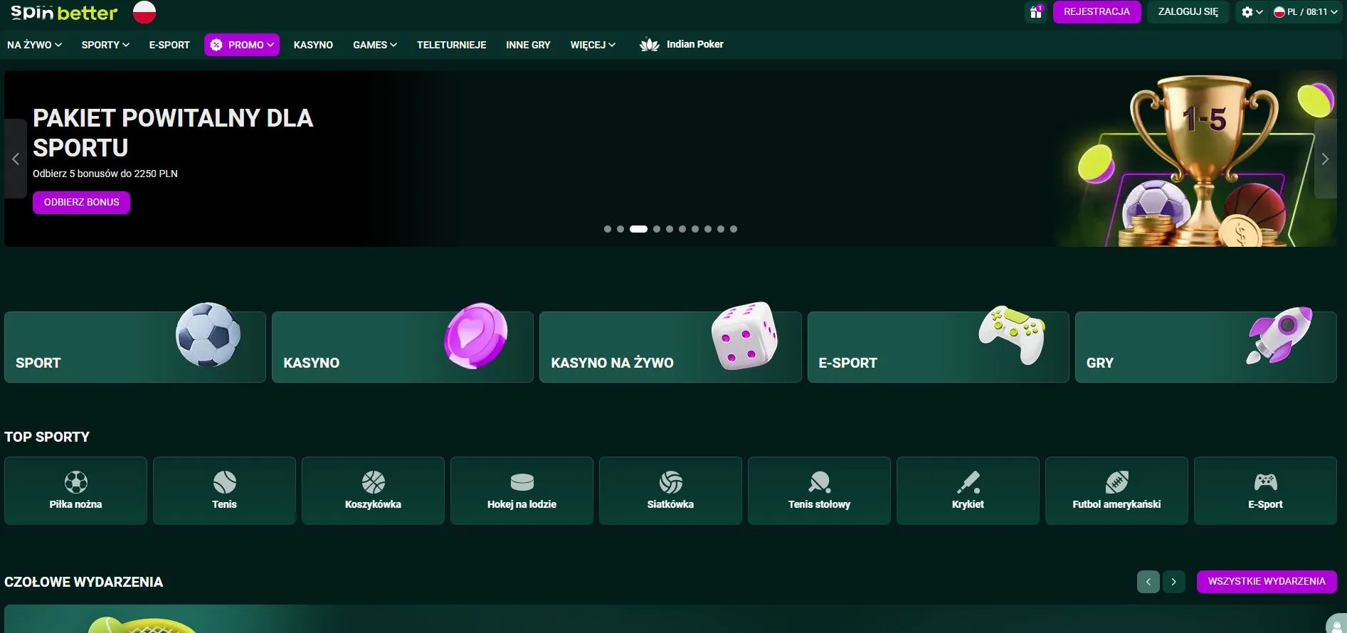 SpinBetter – strona główna